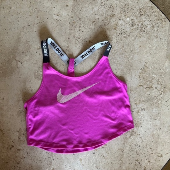 Nike women's Dry Fit XS cropped tank top pink n black. NWOT - Picture 9 of 11